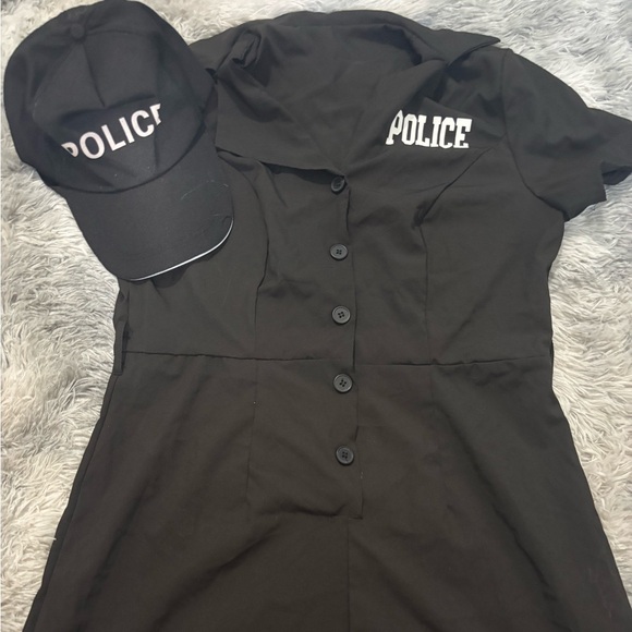 Police Black Outfit with Cap - Picture 1 of 4